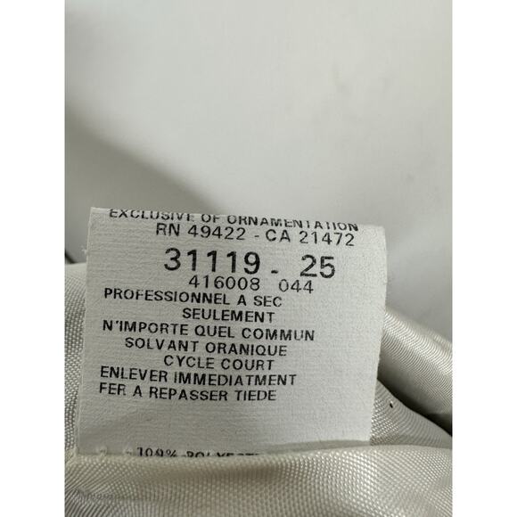 Jessica McClintock for Gunne Sax Size 1/2 Strapless Colorblock Satin Gown - Picture 5 of 6